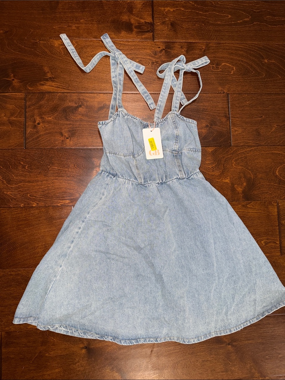 Gianni Bini Light Denim Tie-Shoulder Kids Dress